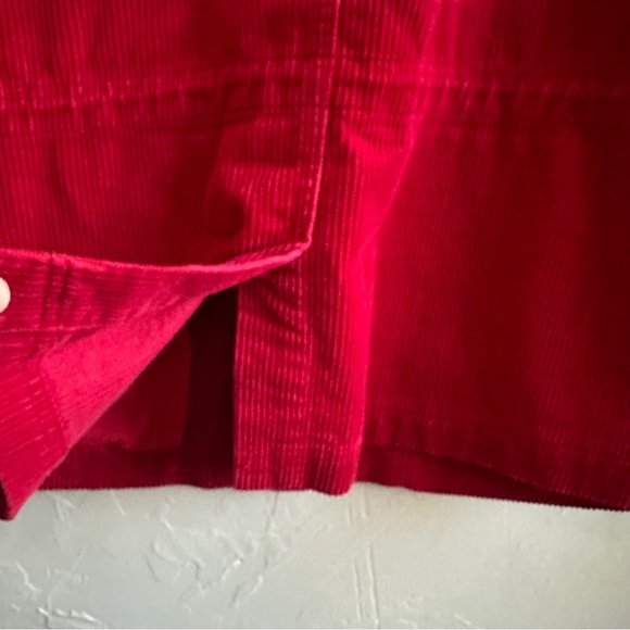 Vintage Christopher & Banks Red Wide-Wale Corduroy Jacket Cottagecore Chore Coat - Picture 10 of 12